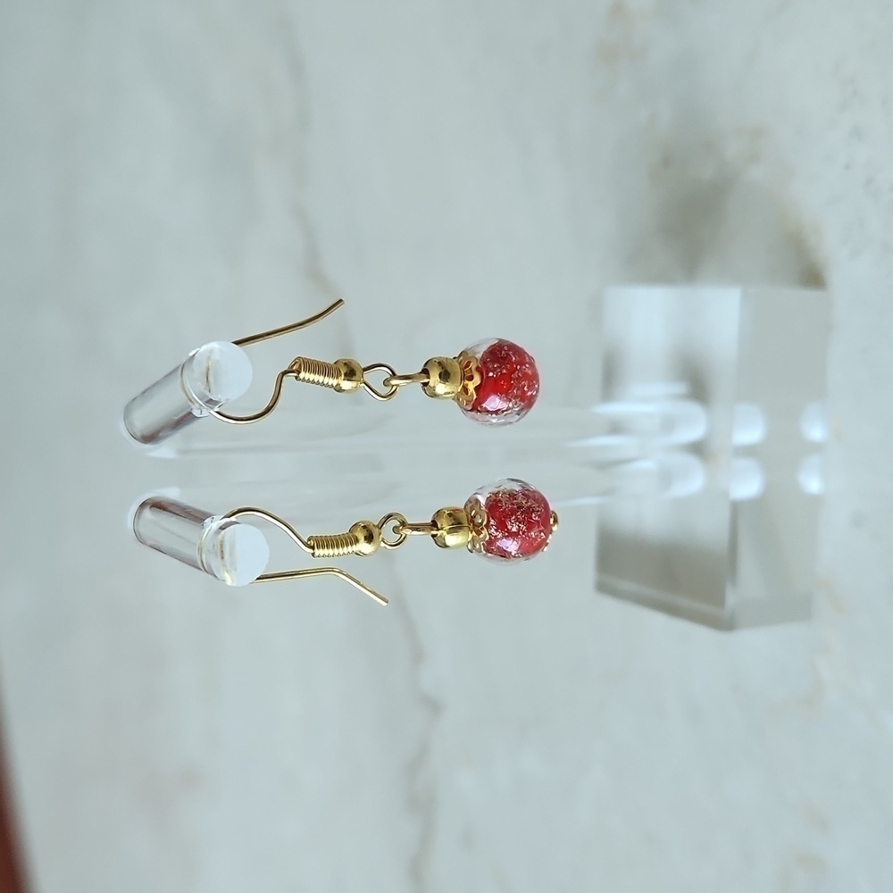 Red Murano Glass earrings NWT